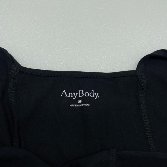 S P AnyBody Cozy Knit Wide Leg Jumpsuit Black PETITE SMALL w/ Back Tie - Picture 4 of 9